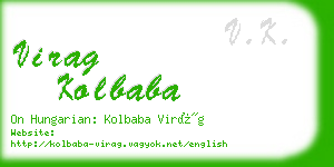 virag kolbaba business card